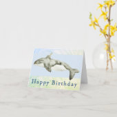 オルカキラーホエールウォーター誕生日カード カード (黄色い花)