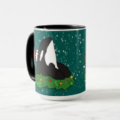 オルカキラーホエールクリスマス マグカップ (正面左)