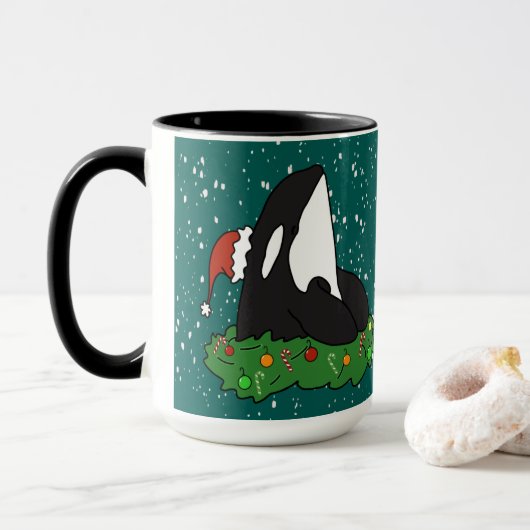 オルカキラーホエールクリスマス マグカップ (ドーナツ付き)