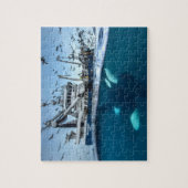 オルカキラーホエールコマーシャル魚釣りボート海 ジグソーパズル (縦)