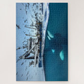 オルカキラーホエールコマーシャル魚釣りボート海 ジグソーパズル (縦)