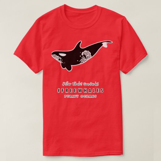 オルカキラーホエールシーパンダフリークジラ Tシャツ (デザイン正面)