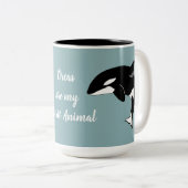 オルカキラーホエールスピリットアニマル ツートーンマグカップ (正面右)