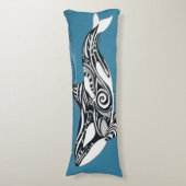 オルカキラーホエールトリンギットインディゴブルーインク ボディピロー (正面縦)