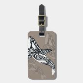 オルカキラーホエールトープTlingitトライバルインク ラゲッジタグ (正面縦)