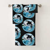 オルカキラーホエールブルー海 バスタオルセット (インサイチュ)