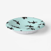 オルカクジライラストレーションポッドパターンシーベビーブルー ペーパーボウル (傾斜あり)