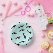 オルカクジライラストレーションポッドパターンシーベビーブルー ペーパーボウル (パーティー)