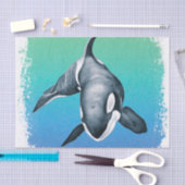 オルカクジラティール（緑がかった色）結晶 薄葉紙 (クラフト)