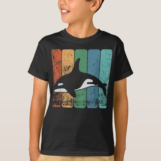 オルカクジラデザインキラークジラ Tシャツ (正面)