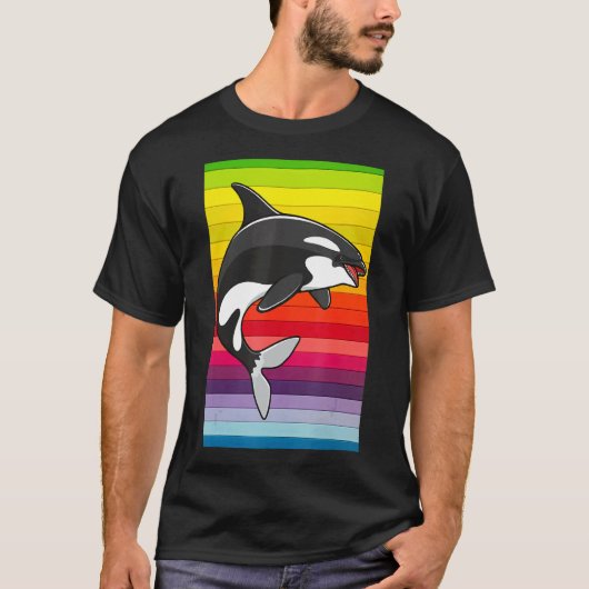 オルカクジラヴィンテージ80sレトロ tシャツ (正面)