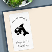 オルカクジラ蔵書票 ラベル