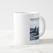 オルカクジラ1号-アラスカ湾 ジャンボコーヒーマグカップ (正面右)