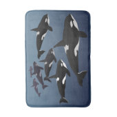オルカクジラ バス マット キラークジラ アート バス デコ (正面縦)