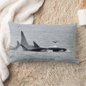 オルカクジラ！正面&後部!クッション ランバークッション (ブランケット)