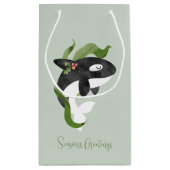 オルカクリスマスホリデーカード スモールペーパーバッグ (裏面)