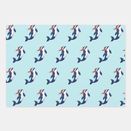 オルカクリスマスラッピング紙 ラッピングペーパーシート (正面)