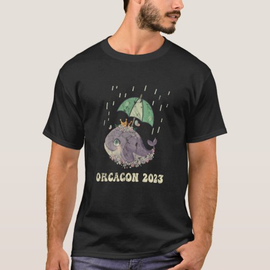 オルカコン2023かわいい鯨傘の雨 Tシャツ (正面)