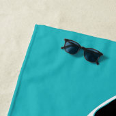 オルカスキラークジラティール(緑がかった色)ブルーパーソナライズされた ビーチタオル (インサイチュ)