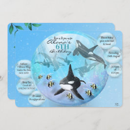 オルカスノーグローブ誕生日招待状 招待状