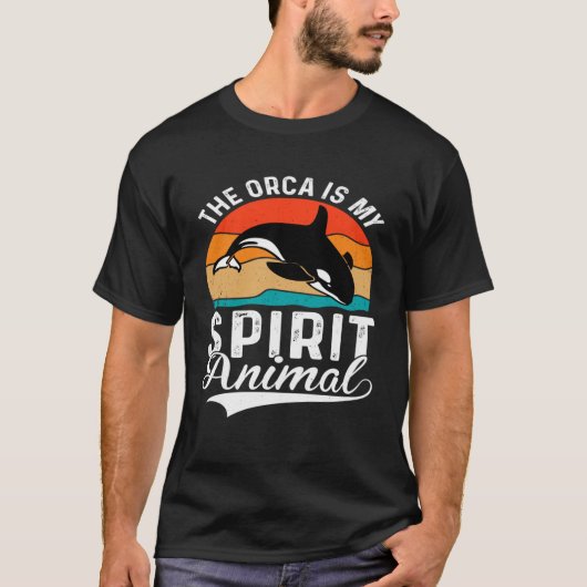 オルカゼールシャーク海ダイビングシーアニマルズ Tシャツ (正面)