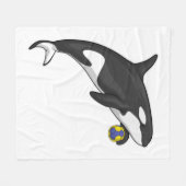 オルカハンドボール選手ハンドボール フリースブランケット (正面(横))