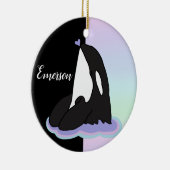 オルカパーソナライズされたキラークジラ セラミックオーナメント (右)