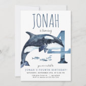 オルカフォー誕生日招待状 招待状 (正面)