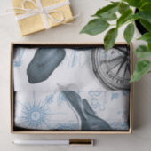 オルカブルーコンパスヴィンテージマップ 薄葉紙 (ギフト)