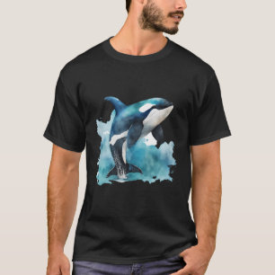 オルカホエールウォーターのカラー海水スプラッシュ Tシャツ