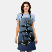オルカホエールエプロンキラーホエールアートエプロン&ギフツ エプロン (着用した状態)