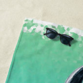 オルカホエールティール（緑がかった色）結晶 ビーチタオル (インサイチュ)