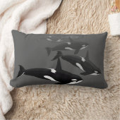 オルカホエールピローキラーホエールアート装飾用クッション ランバークッション (ブランケット)