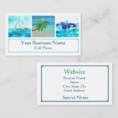 オルカホエール帆船パームツリー海ビーチトロピカル 名刺 (正面/裏面)