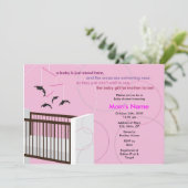 オルカモバイルガールクリブフラットベビーシャワー招待状 招待状 (スタンド正面)
