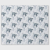 オルカ地図ブルー ラッピングペーパー (フラット)