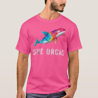 オルカ救オルカスキラーホエールポリゴンレインボーディビジョン Tシャツ