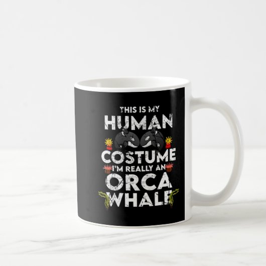 オルカ笑わされるハロウィーンの衣装 コーヒーマグカップ (右)