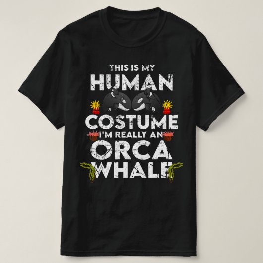 オルカ笑わされるハロウィーンの衣装 Tシャツ (デザイン正面)