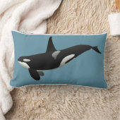 オルカ航海のキラーホエールブルー白黒 ランバークッション (ブランケット)