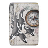 オルカ航海のコンパス バスマット (正面縦)