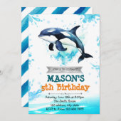 オルカ誕生日の招待 招待状 (正面/裏面)