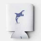 オルカ – キラークジラ – 青 – おもしろい動物 缶クーラー (裏面)