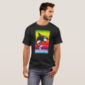 オルカ クジラ ビンテージ 80年代 レトロ Tシャツ (正面フル)
