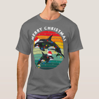 オルカ ファミリー ヴィンテージ レトロ キラー ホエール ファミリー スウェ Tシャツ