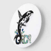 オルカ・フリーダム・アート ラージ壁時計 (傾斜)