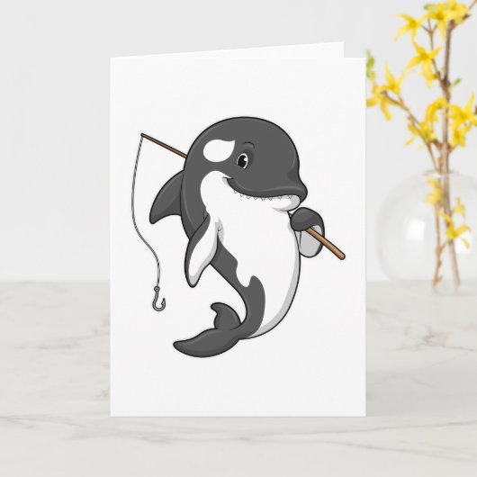 オルカ as 漁師 釣り竿を持つ カード (黄色い花)