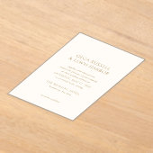 オルガアイボリー及び金ゴールドモダン結婚ズ アクリル招待状 (レイダウン)