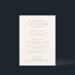 オルガアイボリー及び金ゴールドモダン結婚ズ メニュー<br><div class="desc">結婚のモダンフォントとクリーンでシンプルデザインのを備えたはっきりしたのメニュー</div>