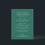 オルガエメラルドグリーンモダン結婚ズ メニュー<br><div class="desc">結婚のモダンフォントとクリーンでシンプルデザインのを備えたはっきりしたのメニュー</div>